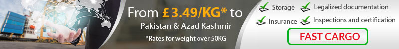 Fast cargo to Pakistan from UK